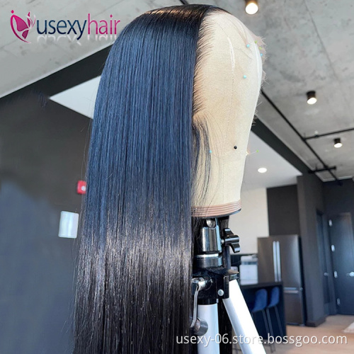 Real HD hair wigs wholesale price human hair straight remy glueless full lace frontal wig for black women